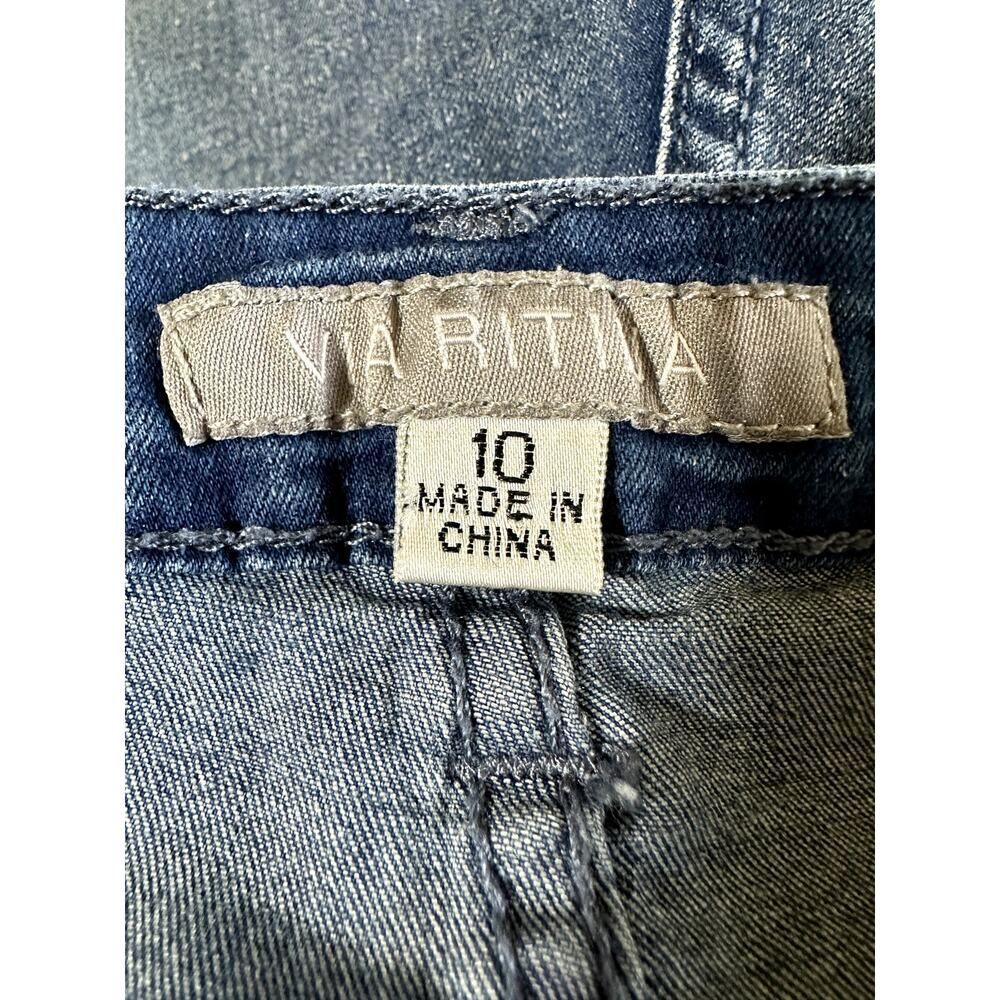 VIA RITINA Women's Denim Rhinestone Star Skinny Jeans Blue Size 10 - Picture 3 of 14